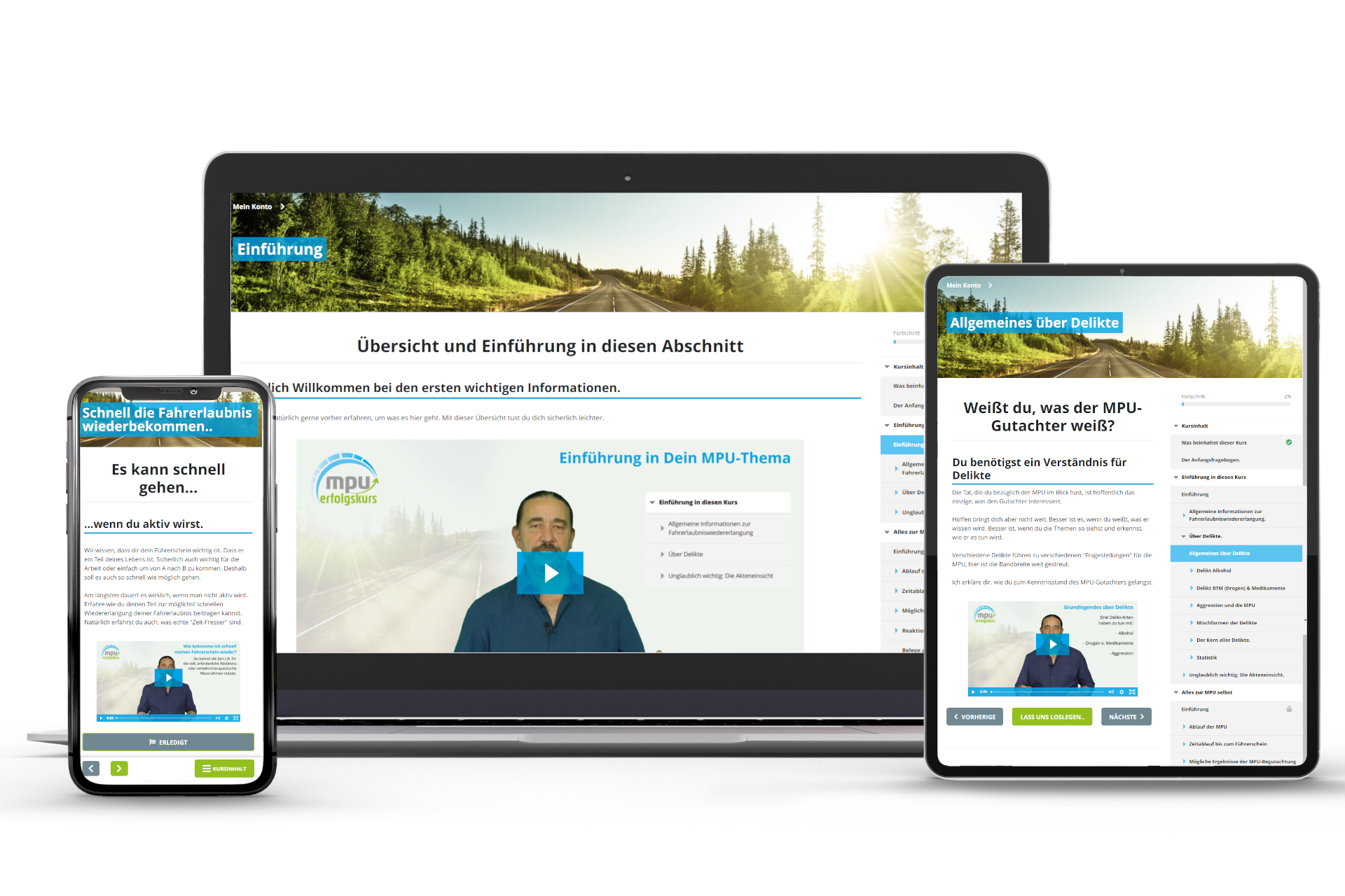 MPU Online-Kurs Anwendung auf verschiedenen Geräten